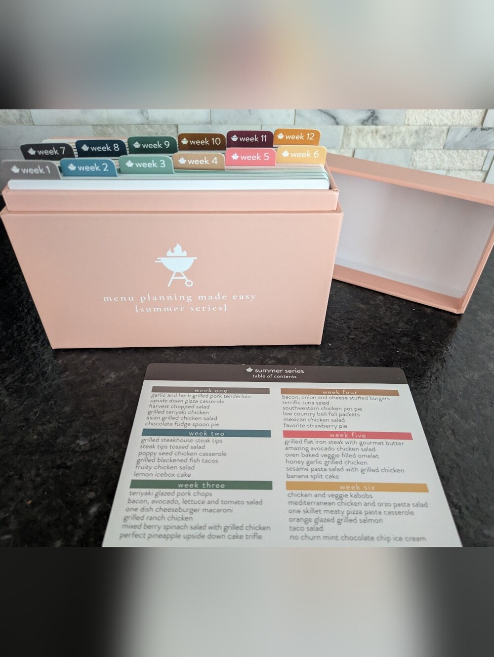 Menu Planning Card Box - Pink Summer Series Passionate Penny Pincher